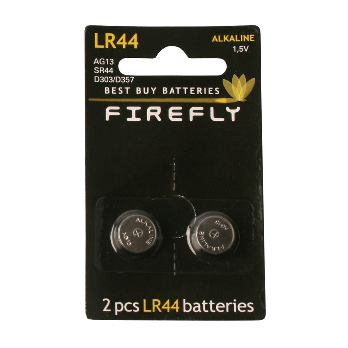 Knapcellebatteri 2-pk. LR44 - Firefly